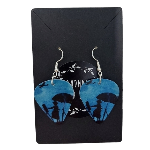 Handcrafted The Wind Rises Guitarpick Earrings - Picture 2 of 3